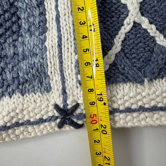 Vintage 90s Hand Knit Jennifer Reed Patchwork Sweater Cottage Hong Kong Small - Picture 7 of 7